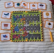 Gra magnetyczny parking, magnetyczna tablica, nauka angielskiego