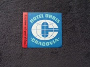 HOTEL ORBIS CRACOVIA STARA NAKLEJKA PRL