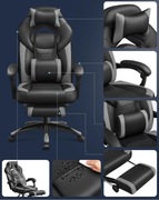 Fotel gamingowy czarno szary 