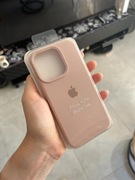 Case iPhone 15 Pro etui silikonowe nowe logo apple sand pink