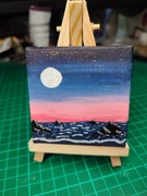 Wieczorne niebo nad wybrzeżem -ver1 z księżycem