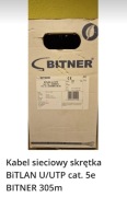 Kabel sieciowy skrętka BiTLAN U/UTP cat. 5e BITNER 305m