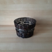 Ozdobna osłona na doniczkę 15,5cm metal oraz wiklina.