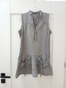szara bluzka bez rękawów letnia tunika rozmiar uniwersalny M L 38 40