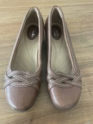 Clarks 38 baleriny skórzane brązowe 