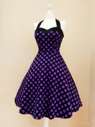 sukienka na wesele pin up w stylu lat 50 60 80 gorchy kropki wiązana retro 