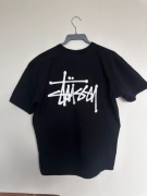 Stüssy T-shirt black – duże logo, 100% bawełna streetwear