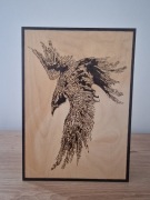 Runiczny kruk, A4, sklejka (prezent, obraz, ozdoba, pirografia)