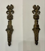 Komplet 3x duże okucia mosiężne 38cm, styl Ludwika XVI, 3,1 kg