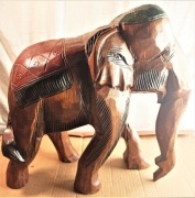 SŁOŃ duża rzeźba w drewnie malowana super stan