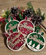 Drewniana bombka personalizowana - Święta bożonarodzeniowe 