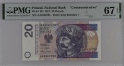 Banknot 20 zł 2012, seria AA3440792 PMG 67 EPQ Commemorative