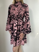 Różowo-czarna sukienka z marszczeniem rozm. M Nasty Gal