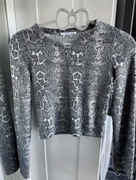 Zara trafaluc krotka bluzka sweterek wężowa S crop top