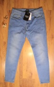 Spodnie BoohooMAN r. 48 jeansy nieb długie bawełniane nowe z metką 
