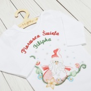 Body dziecięce na święta, imię dziecka, z haftem