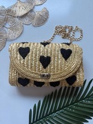 Boho torebka z czarnymi serduszkami DeeZee