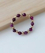 Pierścionek rubin stal nierdzewna 