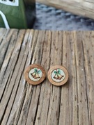 Drewniane kolczyki świąteczne z motywem kolorowych dzwonków