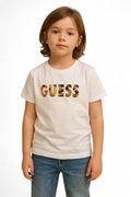 GUESS Kids – Biała Koszulka Dziecięca z Tropikalnym Logo 8