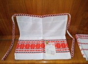 Vintage import PRL węgierska sztuka ludowa fartuszek z lnu dla pani domu.92