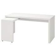 2x Biurko MALM z wysuwanym panelem - IKEA