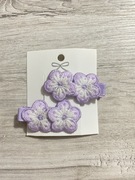 Spinki do włosów z szydełkowymi kwiatkami handmade