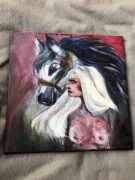 Obraz kobieta z koniem 