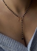 naszyjnik wisiorek łańcuszek elegancki delikatny nowy złoty koraliki długi