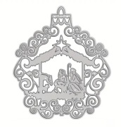 Wykrojnik Boże Narodzenie Bombka z szopką.