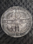 Piękna i ciężka patera kryształowa z PRL | Vintage