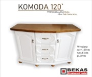 Biała Prowansalska Komoda 120` z Dębowym BLATEM Meble Bekas Producent Mebli