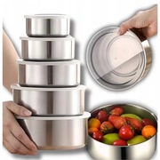 Pojemniki Na Żywność Zestaw 5 Sztuk Pojemników Z Pokrywkami 