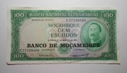 stary banknot Mozambik 100 Escudos
