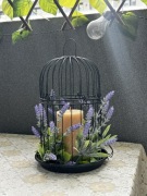 Klatka dekoracyjna – ręcznie wykonana, lampion, świecznik, styl loft, boho