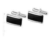 Spinki do koszuli srebrne z onyksami Apart