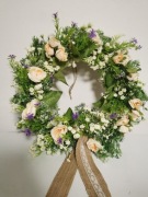 Wianek dekoracyjny na drzwi handmade rękodzieło - ozdoba do domu. Unikat.