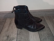 Buty damskie kowbojki czarne rozmiar 38 skóra