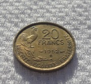Francja IV. Republika 20 franków francs 1952 B KM #917 Kogut galijski