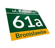 METALOWA tabliczka adresowa numer domu dom budynku warszawska 20x17 O+