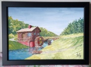 Obraz Młyn wodny 21x30 na panelu ręcznie malowany