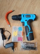 Wiertarko-wkrętarka akumulatorowa 12V – zestaw + akcesoria