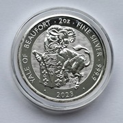 2 UNCJE SREBRA Moneta THE YALE OF BEAUFORT 2023 TUDOR BEASTS Bestie Tudorów