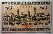 notgeld Bremen, pieniądz zastępczy, 50 Pf, 15 September 1921
