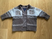 Baby Gap super brązowy sweterek 62-68 cm na 3-6m cudo