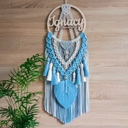 Makrama na kole z imieniem łapacz snów imienna