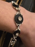 Stara bransoletka czarno srebrna