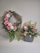 Zestaw wianek i stroik kwiatowy. Idealny na prezent. Rękodzieło