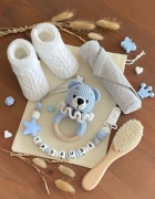 Zestaw personalizowany z imieniem (5 elementów),prezent Narodziny, Chrzest 