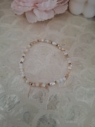 Bransoletka handmade z naturalnych kamieni hematyt perły muszla